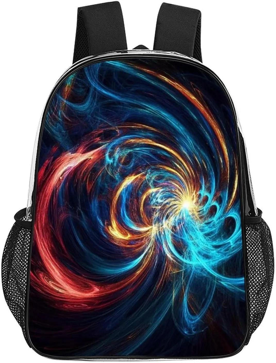Transparent Daypack Backpack for Trekking Picnic Walking Cycling - Large Capacity Anti-Theft Multipurpose Shoulder Bag, Trippy Tie Dye Blue Casual Daypack