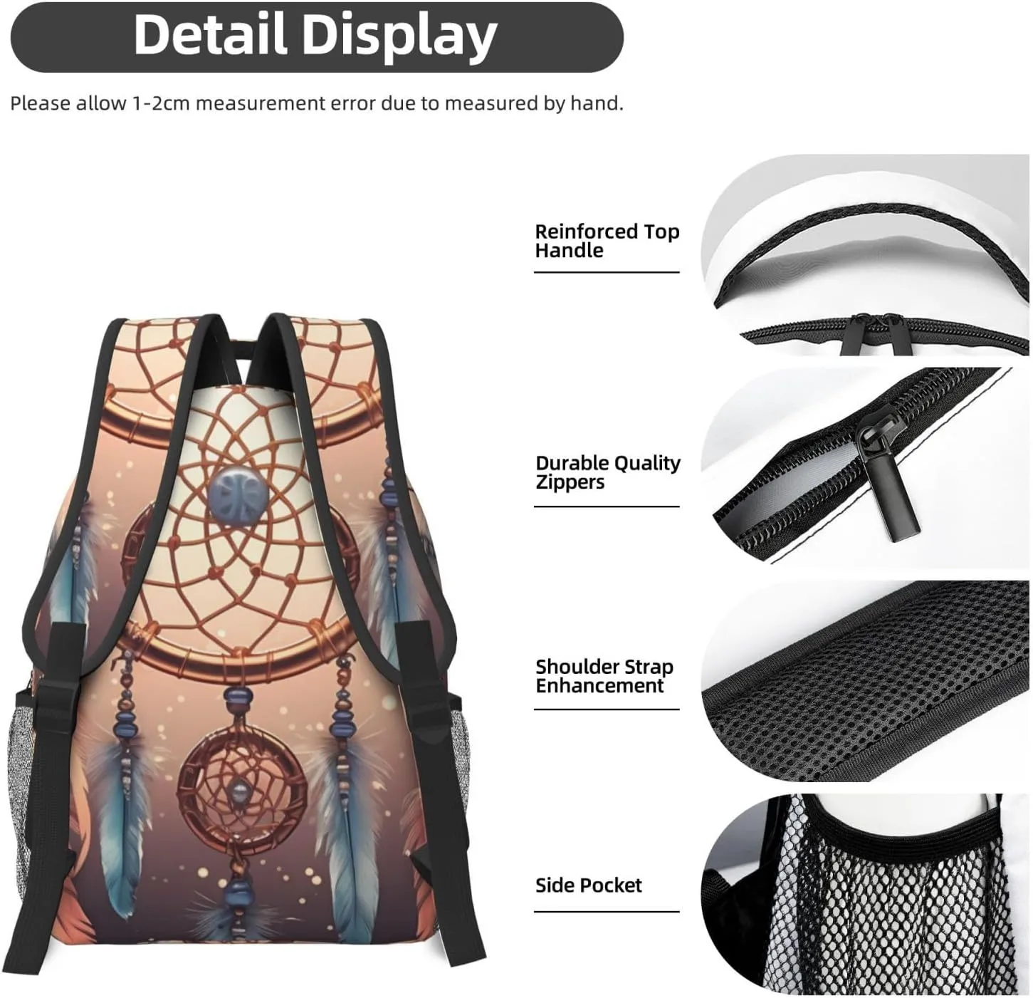 Travel Backpack for Women Carry on Backpack Native American Dream Catcher Lightweight Laptop Backpack for Men