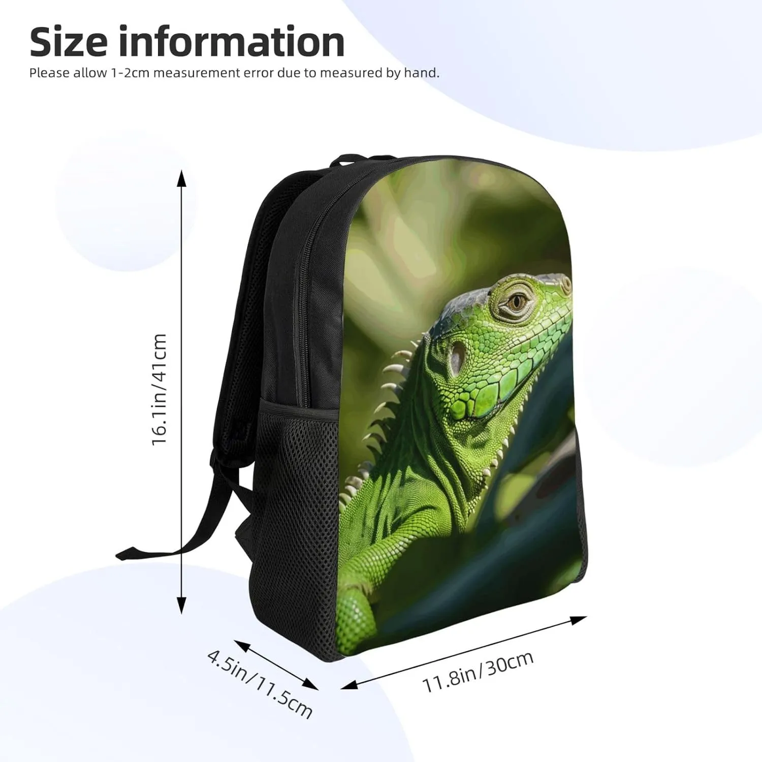 Travel Backpack for Women Men Lightweight 17 inch Laptop Bag Green Lizard Backpack Casual Daypack