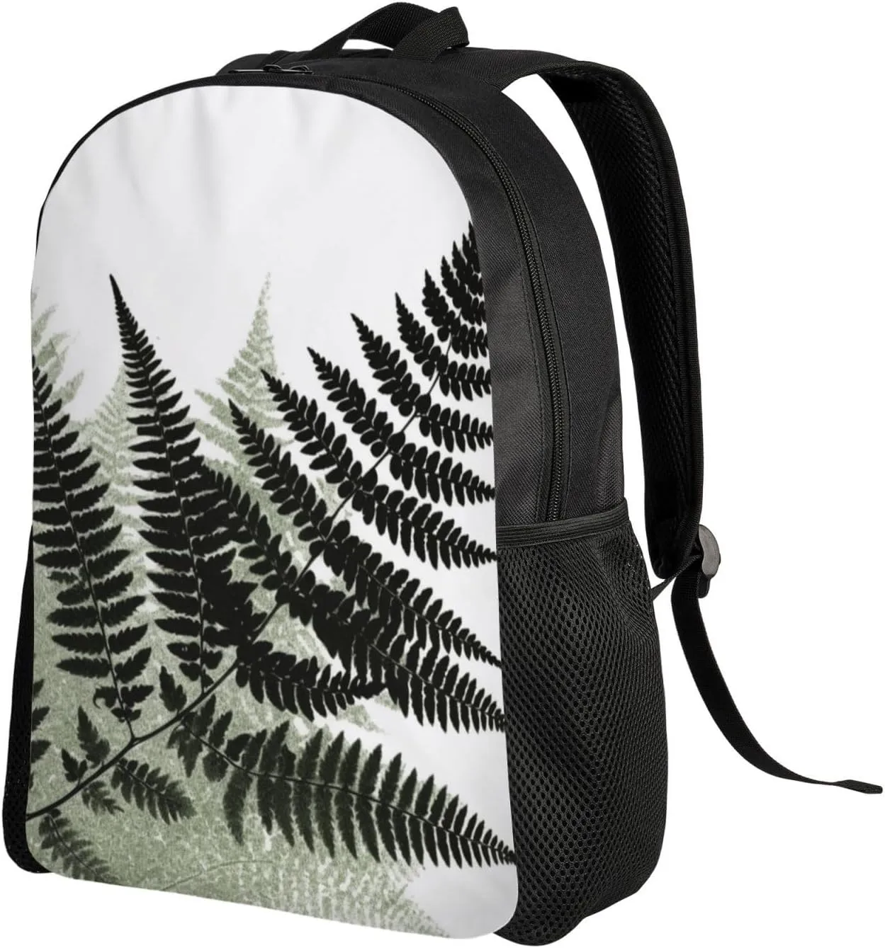 Travel Backpack for Women Men Lightweight 17 inch Laptop Bag natural plant silhouette fern leaf Backpack Casual Daypack