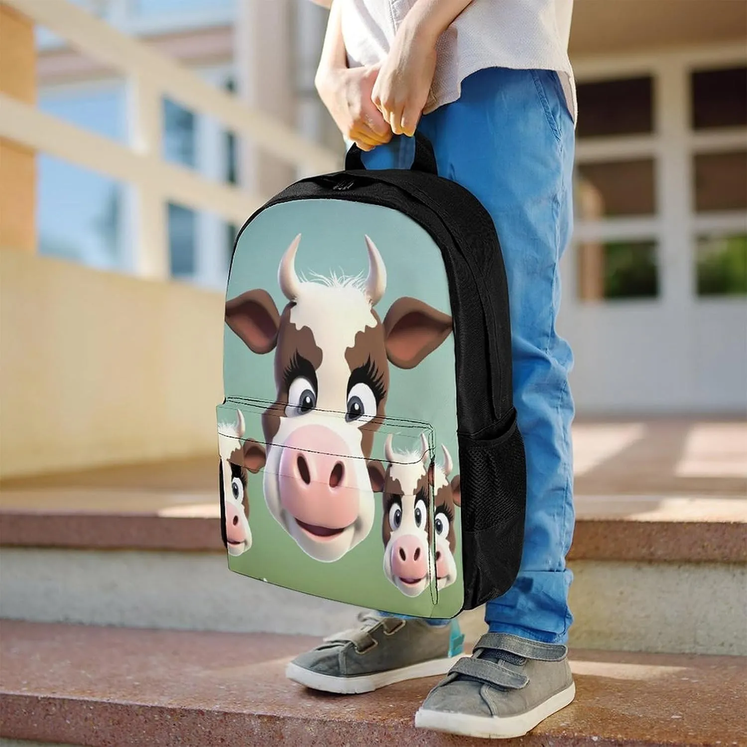 Travel Backpack Lightweight Laptop Backpack Personalized Cute Cow Casual Backpacks For Men Womens