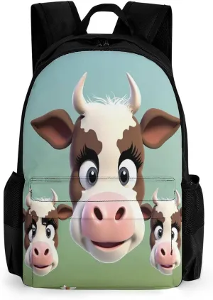 Travel Backpack Lightweight Laptop Backpack Personalized Cute Cow Casual Backpacks For Men Womens