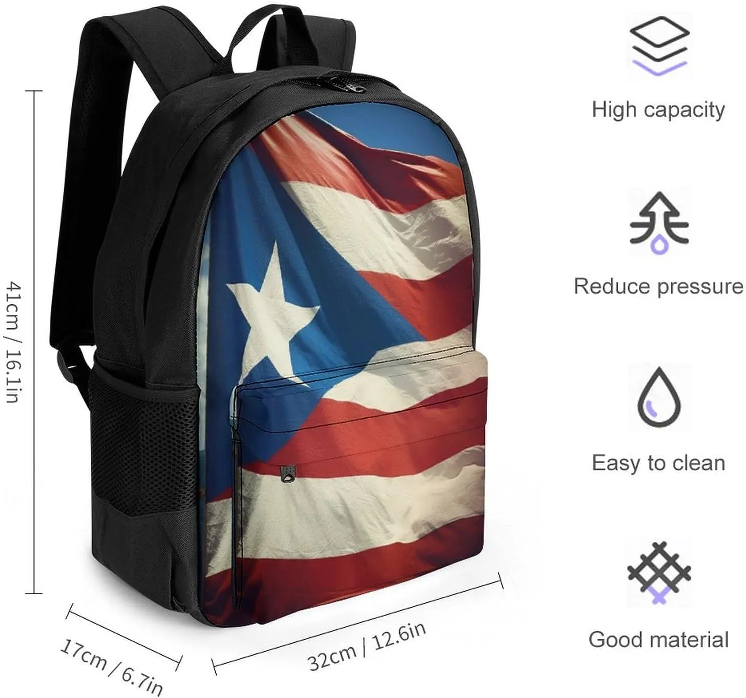 Travel Backpack Lightweight Laptop Backpack Personalized Puerto Rico Wallpaper Banner Casual Backpacks For Men Womens