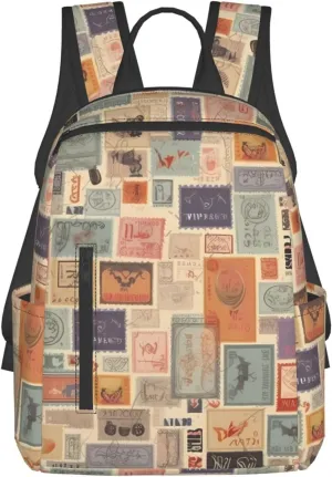 Travel Backpack Postal Stationery Laptop Backpack Lightweight Computer Bag Gift for Women Men Hiking Daypack