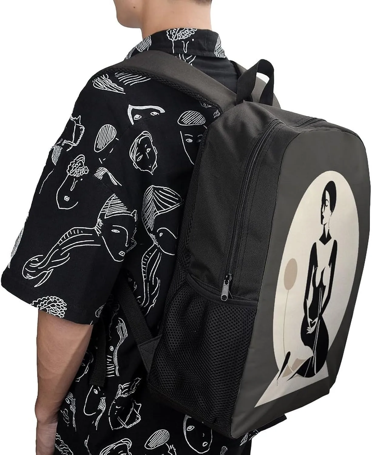 Travel Laptop Backpack Slim Durable Lightweight Back Pack Cute Elegant Illustration Small Backpack For Women Men