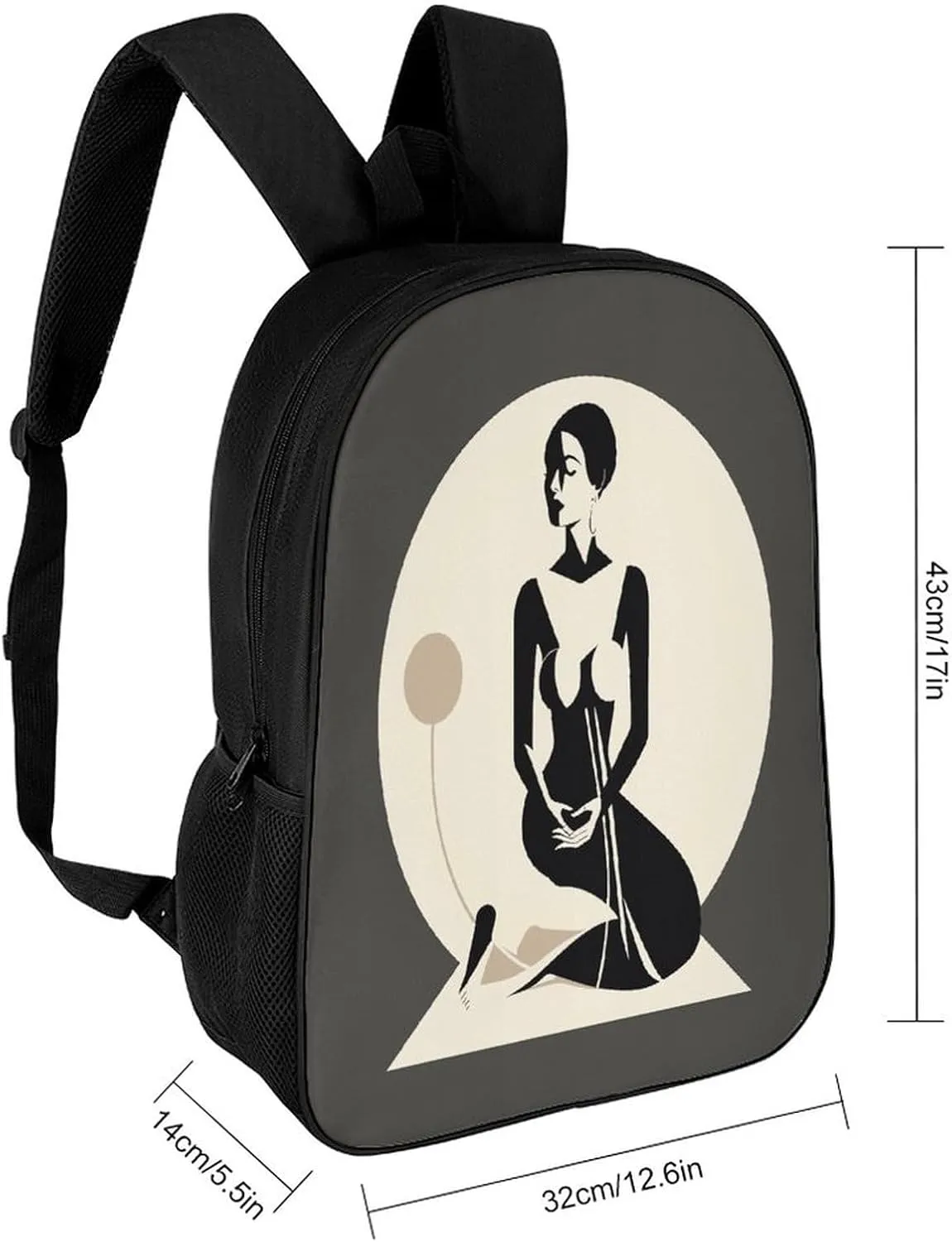 Travel Laptop Backpack Slim Durable Lightweight Back Pack Cute Elegant Illustration Small Backpack For Women Men