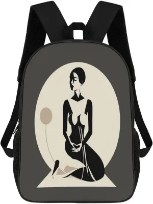 Travel Laptop Backpack Slim Durable Lightweight Back Pack Cute Elegant Illustration Small Backpack For Women Men