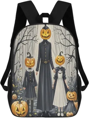 Travel Laptop Backpack Slim Durable Lightweight Back Pack Cute Pumpkin Family Small Backpack For Women Men