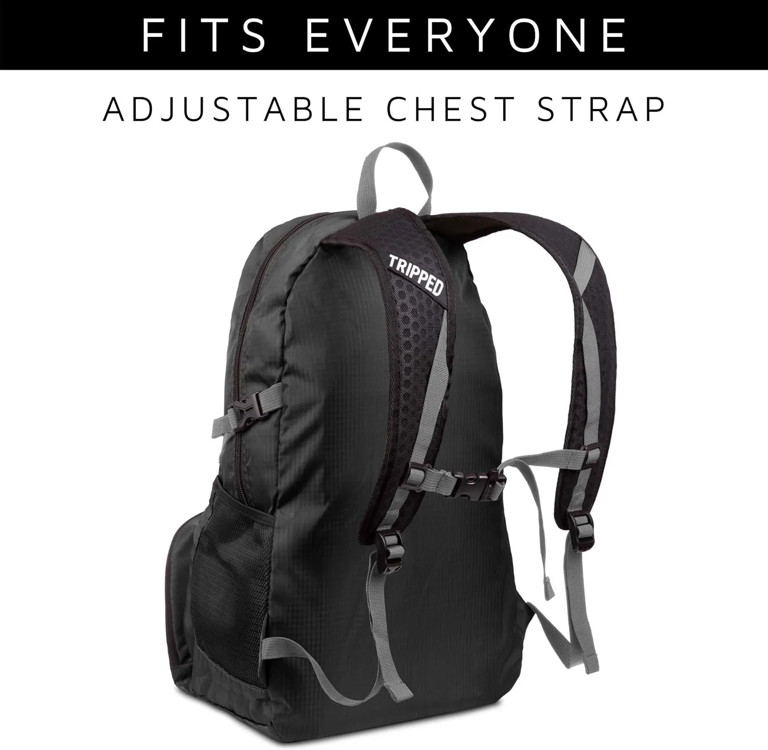 Traveling Backpack- Foldable Collapsible Lightweight Backpack for Travel (Black) 35 Liters