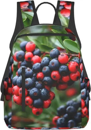 Tree Spruce Leaves Balls Flowers Berry Print Women Travel Backpack Purse Casual Daypack Laptop bag for Work,Business,Travel