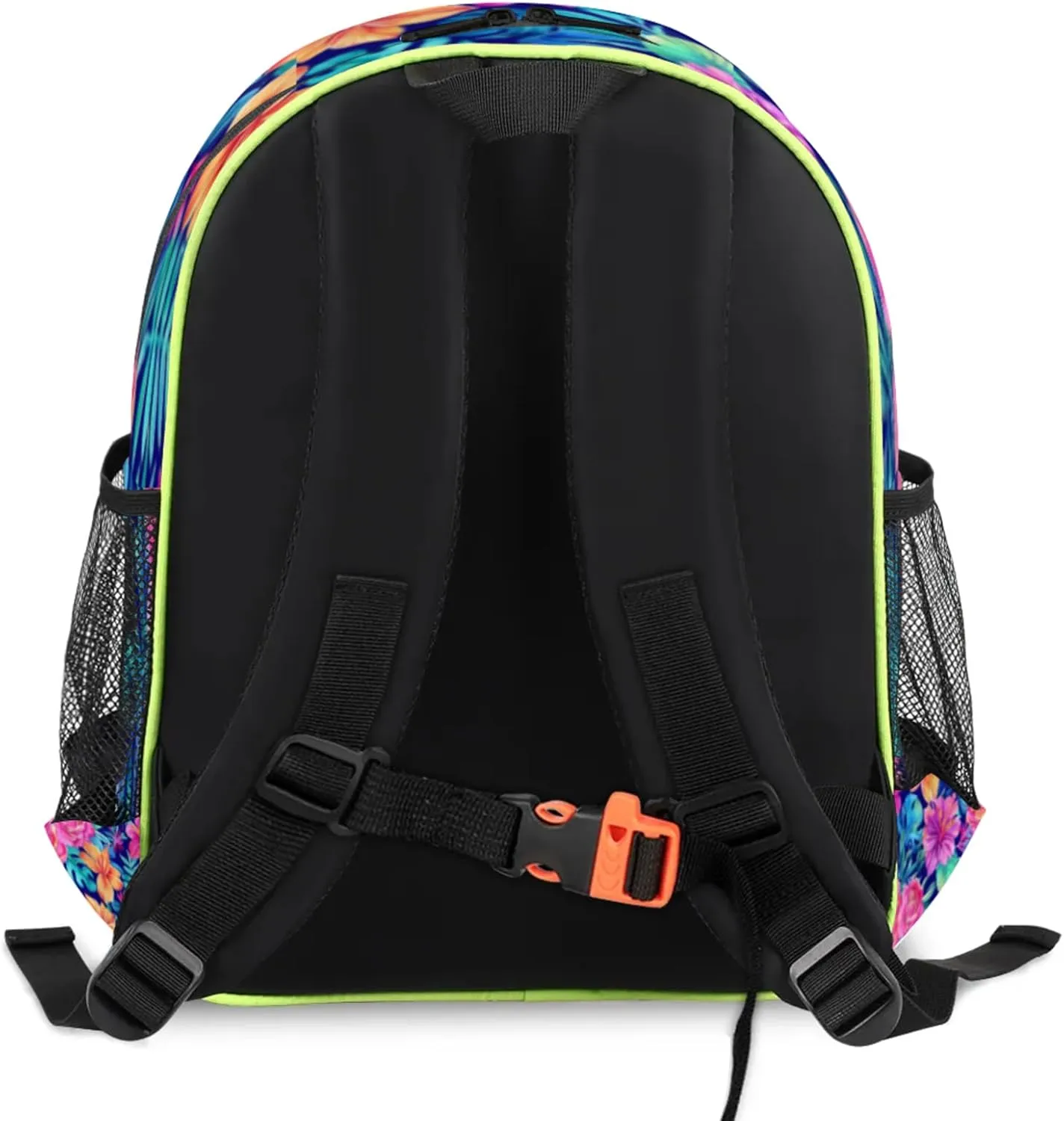 Tropical Flower Palm Tree Leaf Custom Backpack with Name Cute Personalized Small Shoulder Bag Waterproof Travel Casual Backpack with Chest Strap 14.2in