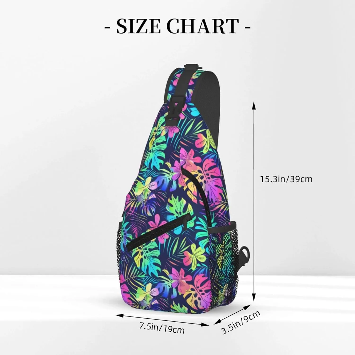 Tropical Hawaii Neon Palm Leav Crossbody bags for women Men Sling Bag Travel Chest Backpack Leisure Sports Outdoor Running Hiking
