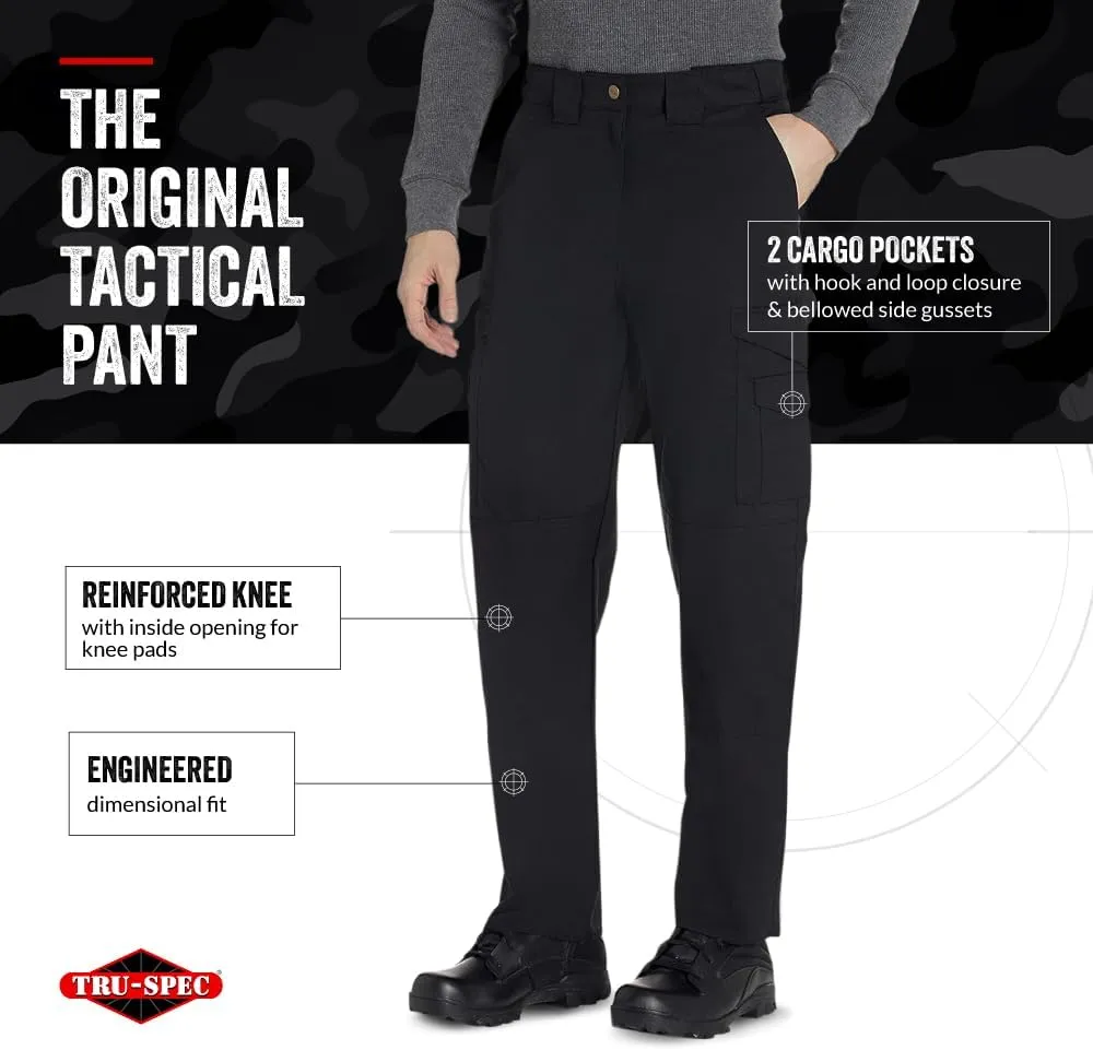 Tru-Spec 24-7 Original Tactical Pants for Men - Water-Resistant Cargo Work Pants with Concealed Carry and Knee Pad Openings