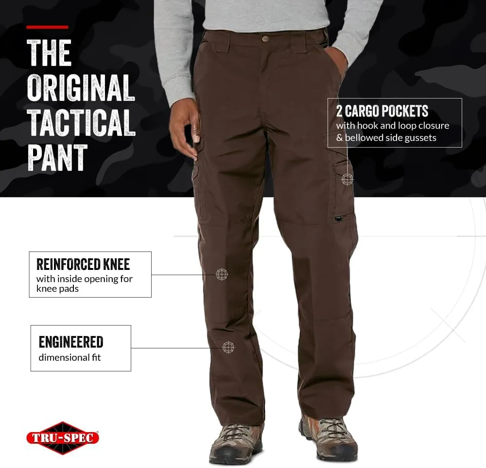 Tru-Spec 24-7 Original Tactical Pants for Men - Water-Resistant Cargo Work Pants with Concealed Carry and Knee Pad Openings