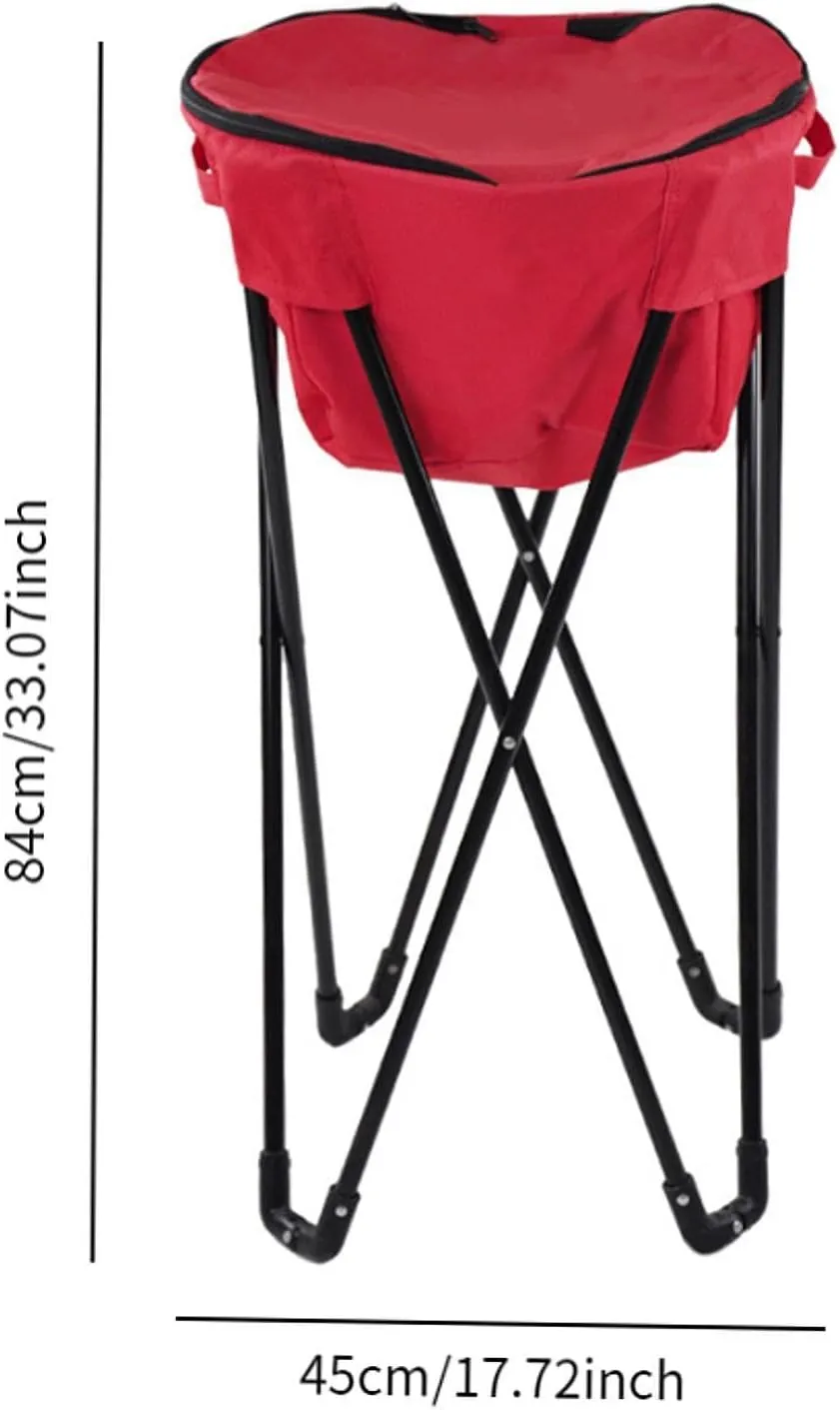 Tub Cooler Stand with Travel Bag Camping Water Bucket with Stand Camping Party Easy Assembly Leakproof Standing Ice Cooler