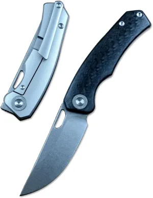 TWO SUN Knife M390 Blade Carbon Fiber Titanium Handle TS457 Gift for Men Women (gray)