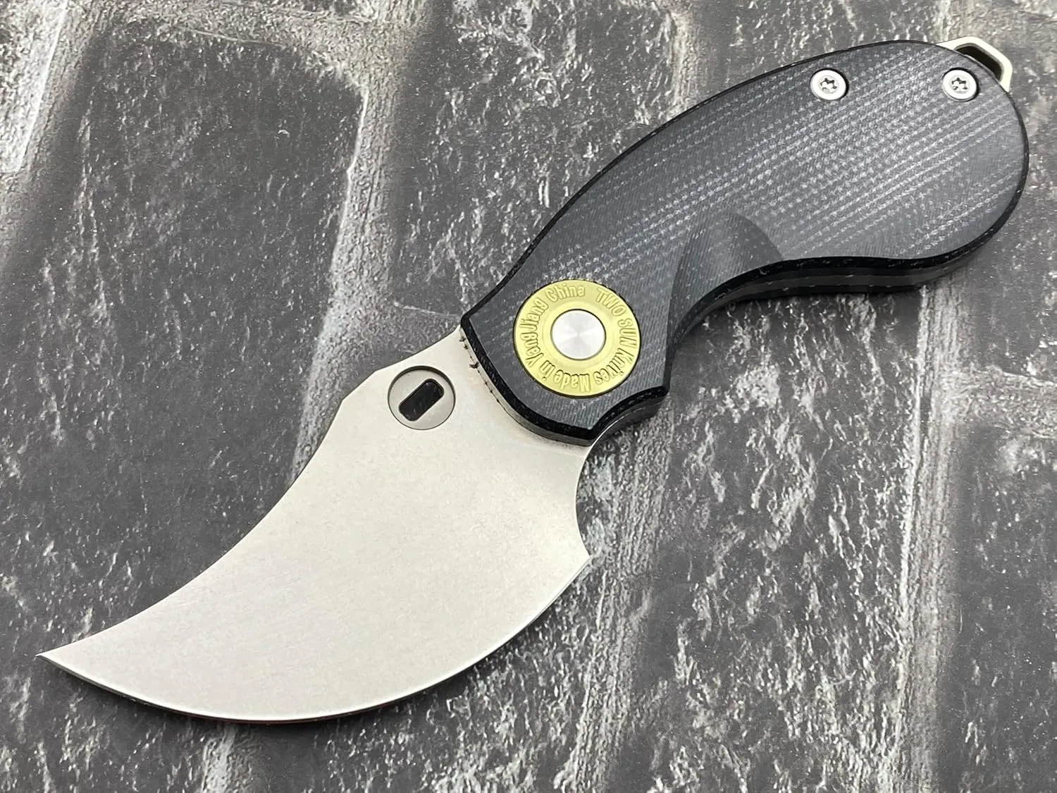 TwoSun TS520-K110 EDC Micro Mini K110 Blade Micarta Handle Fixed Blade Kydex Belt Sheath Knife
