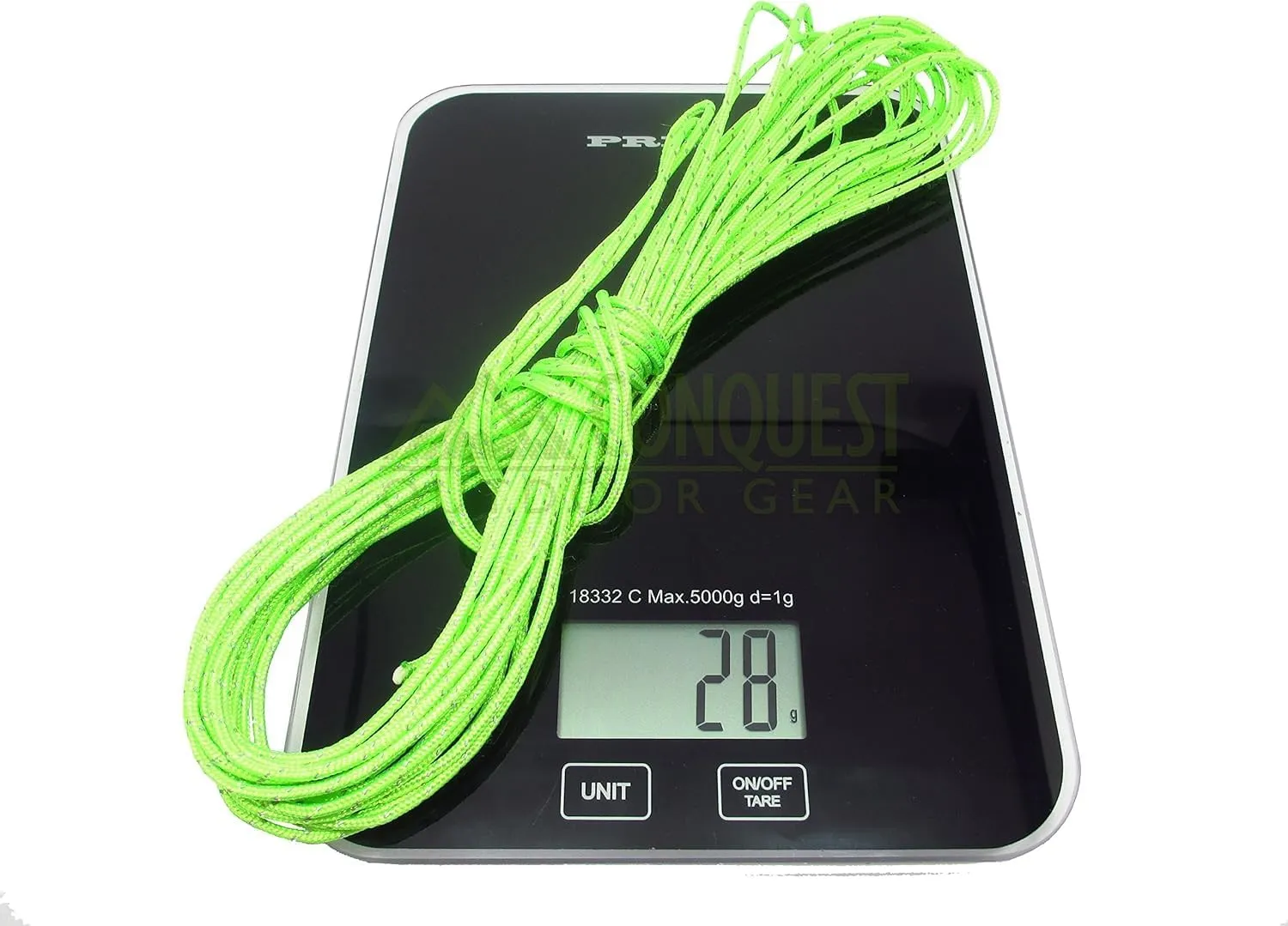 Ultra Light Dyneema Reflective Green Rope 1/16 Inch Diameter | 440lbs Breaking Strain | Tent Guy Guide Rope | Suitable for Sailing, Dinghy, Yachting, Cruising, Racing - 120 Feet