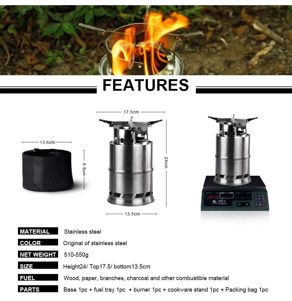 Ultra-Portable Wood Burning Camping Stove