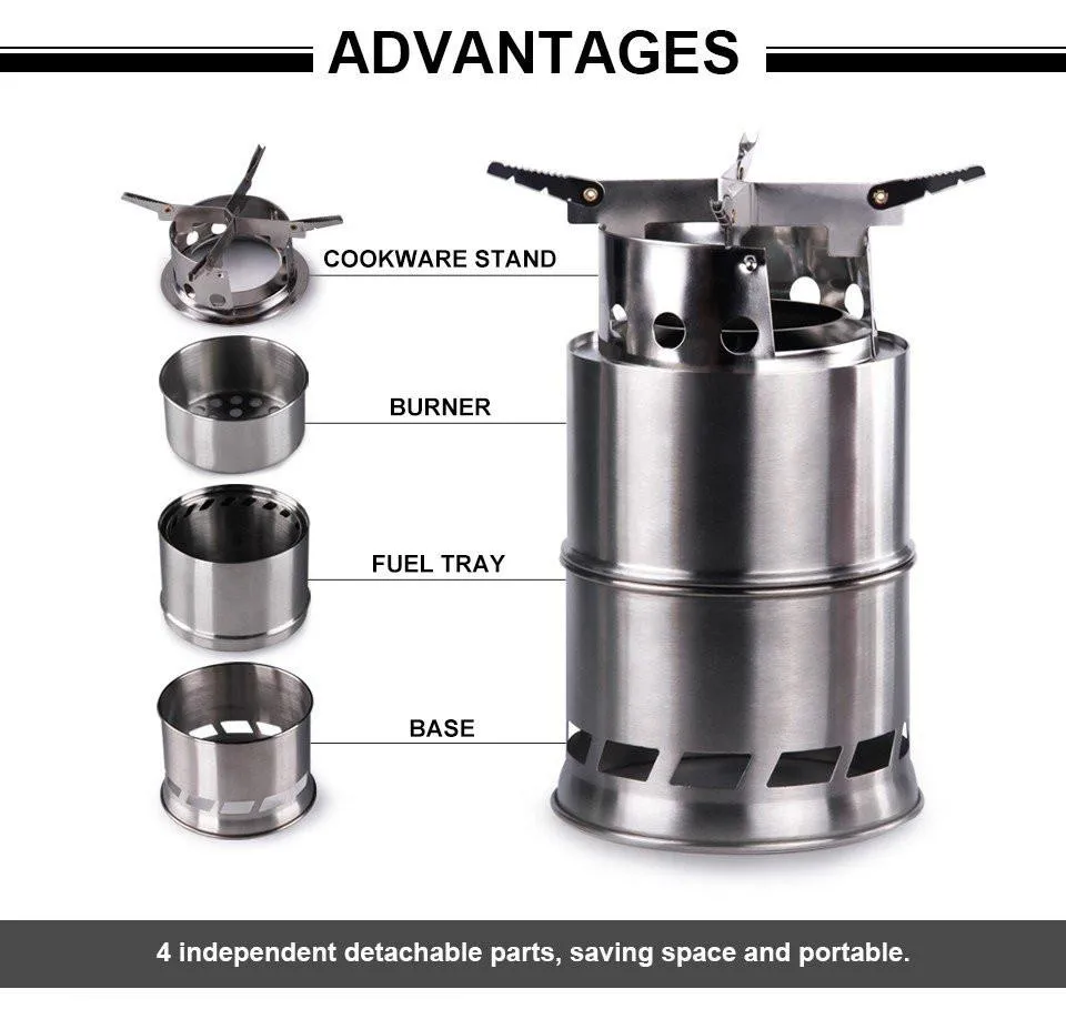 Ultra-Portable Wood Burning Camping Stove