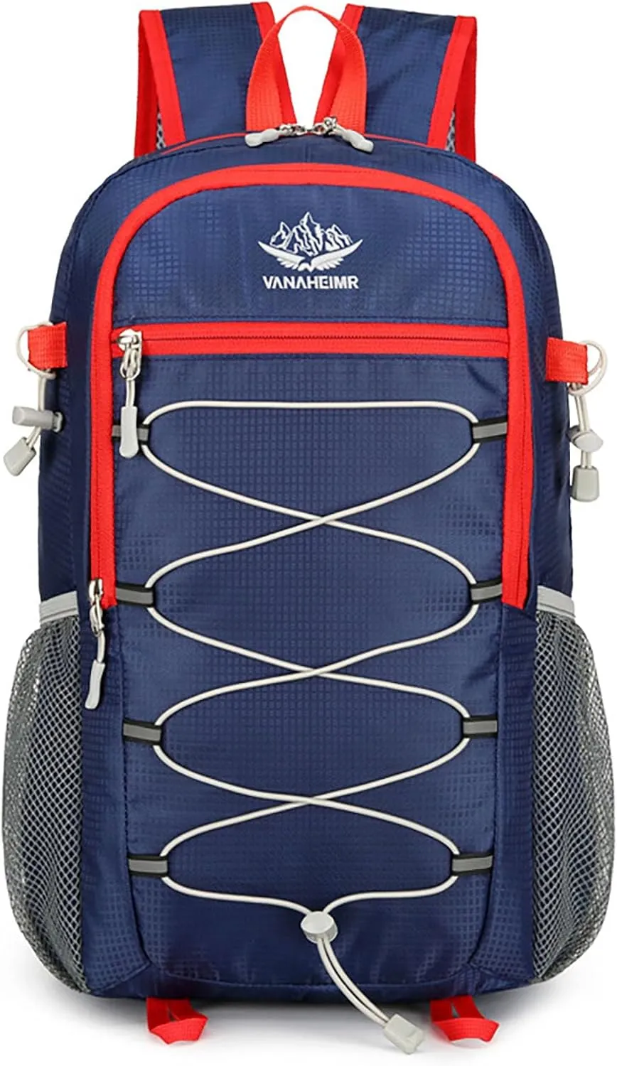Ultralight Packable Hiking Backpack 17 Inch Waterproof Travel Daypack for Camping Outdoor (Dark Blue)