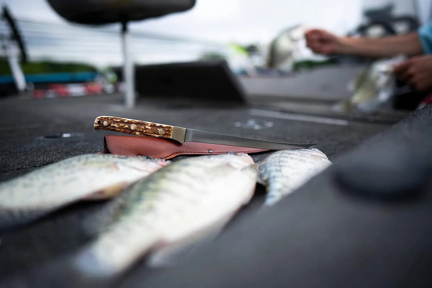 Uncle Henry Next Gen 167UH Steelhead and 168UH Walleye Fixed Blade Fillet Knives with High Carbon S.S. Blades, Staglon Handles and Leather Sheath for Fishing, Filleting, Survival, Camping, and Outdoor