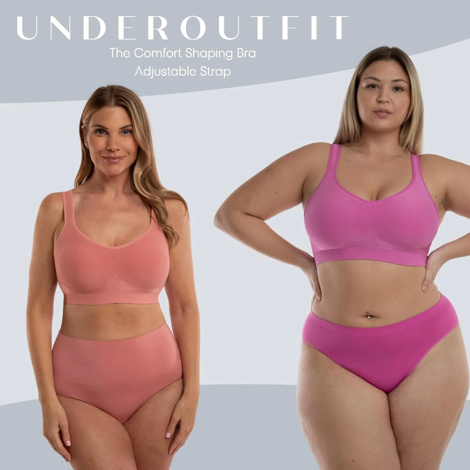 Underoutfit Bra for Women - Wireless Everyday Bra with Adjustable Straps