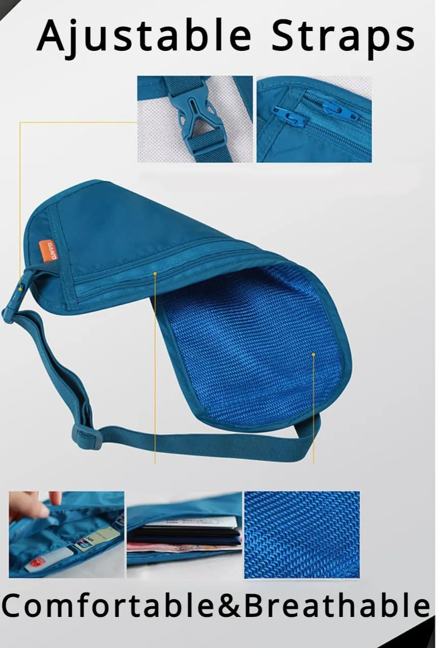 Unisex Belt Bag Waist Pouche Ajustable Belt for Walking Running Jogging Traveling Hiking Yoga Footing (Light Gray)