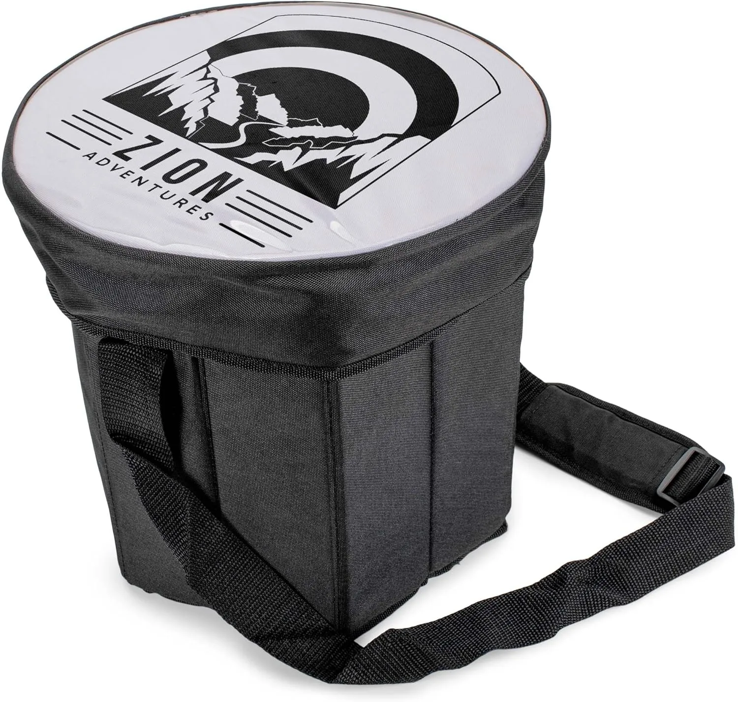 United States National Parks, Black, White 11.5 x 10.75 Inch 600D Polyester Collapsible, Foldable, Insulated Soft Cooler