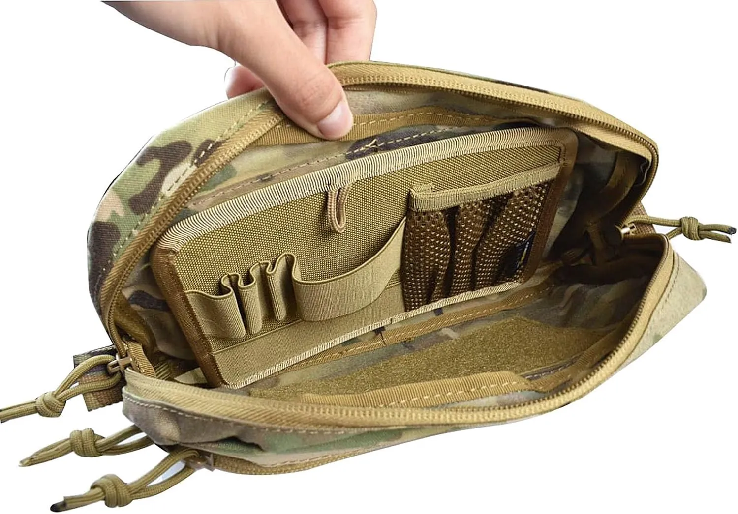 Universal Tactical Pouch and Insert Hook & Loop Panel Organizer Waist Pack Utility Tool Pouch Tactical EDC Bag for Tactical Vest Backpack