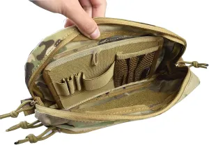 Universal Tactical Pouch and Insert Hook & Loop Panel Organizer Waist Pack Utility Tool Pouch Tactical EDC Bag for Tactical Vest Backpack