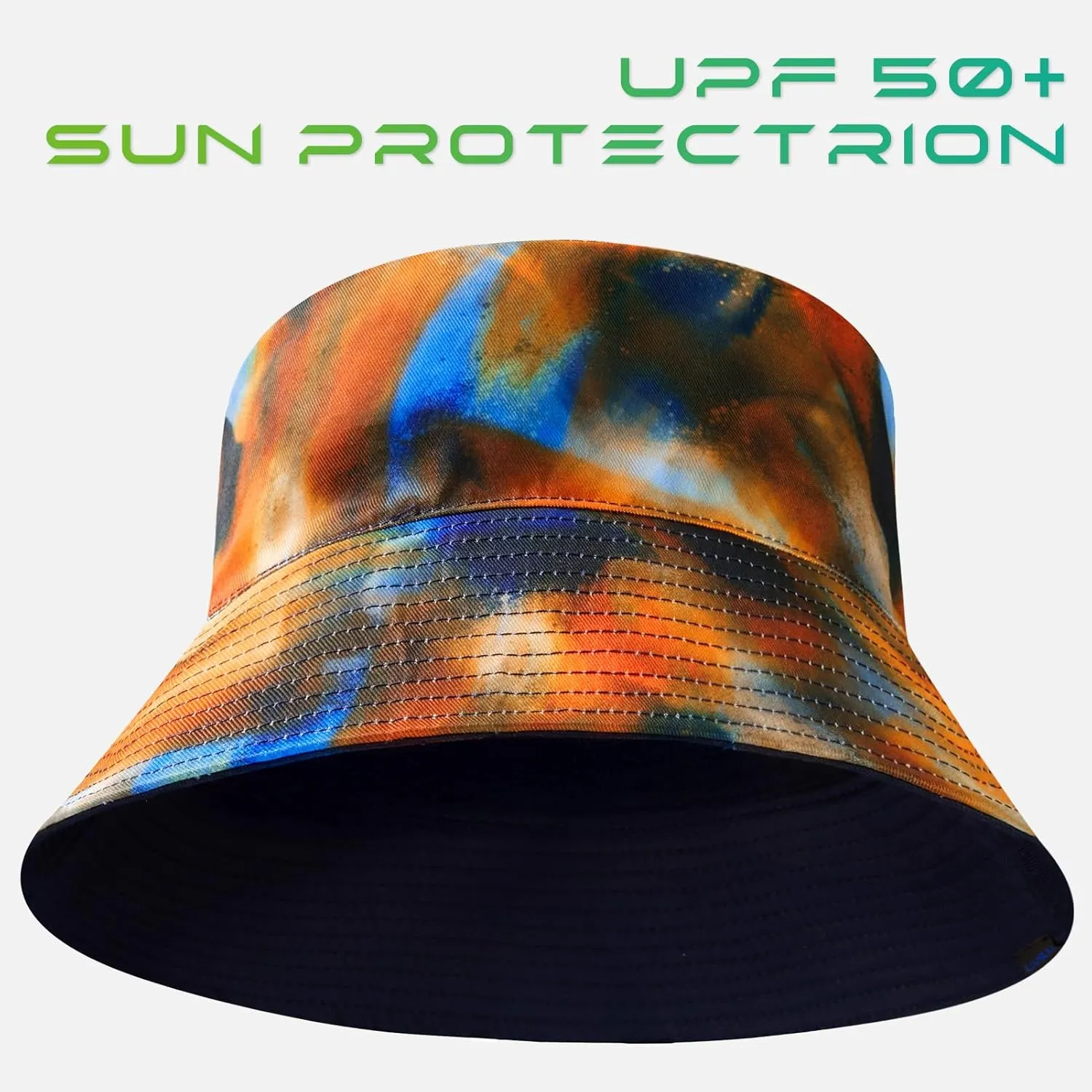 UPF 50  Reversible Foldable Sun Bucket Hat for Hiking Fishing Beach Safari Men Women