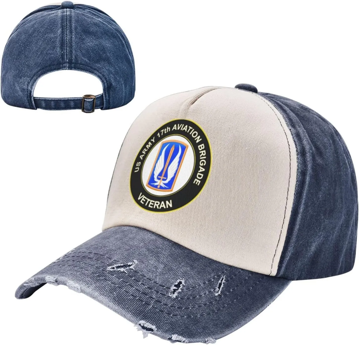 US Army 17th Aviation Brigade Veteran Vintage Washed Distressed Baseball Cap