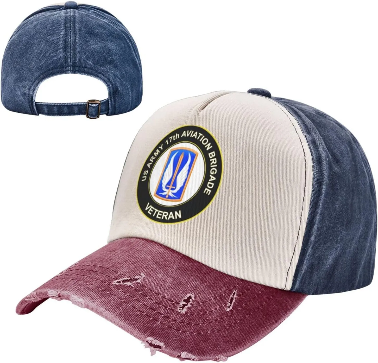 US Army 17th Aviation Brigade Veteran Vintage Washed Distressed Baseball Cap