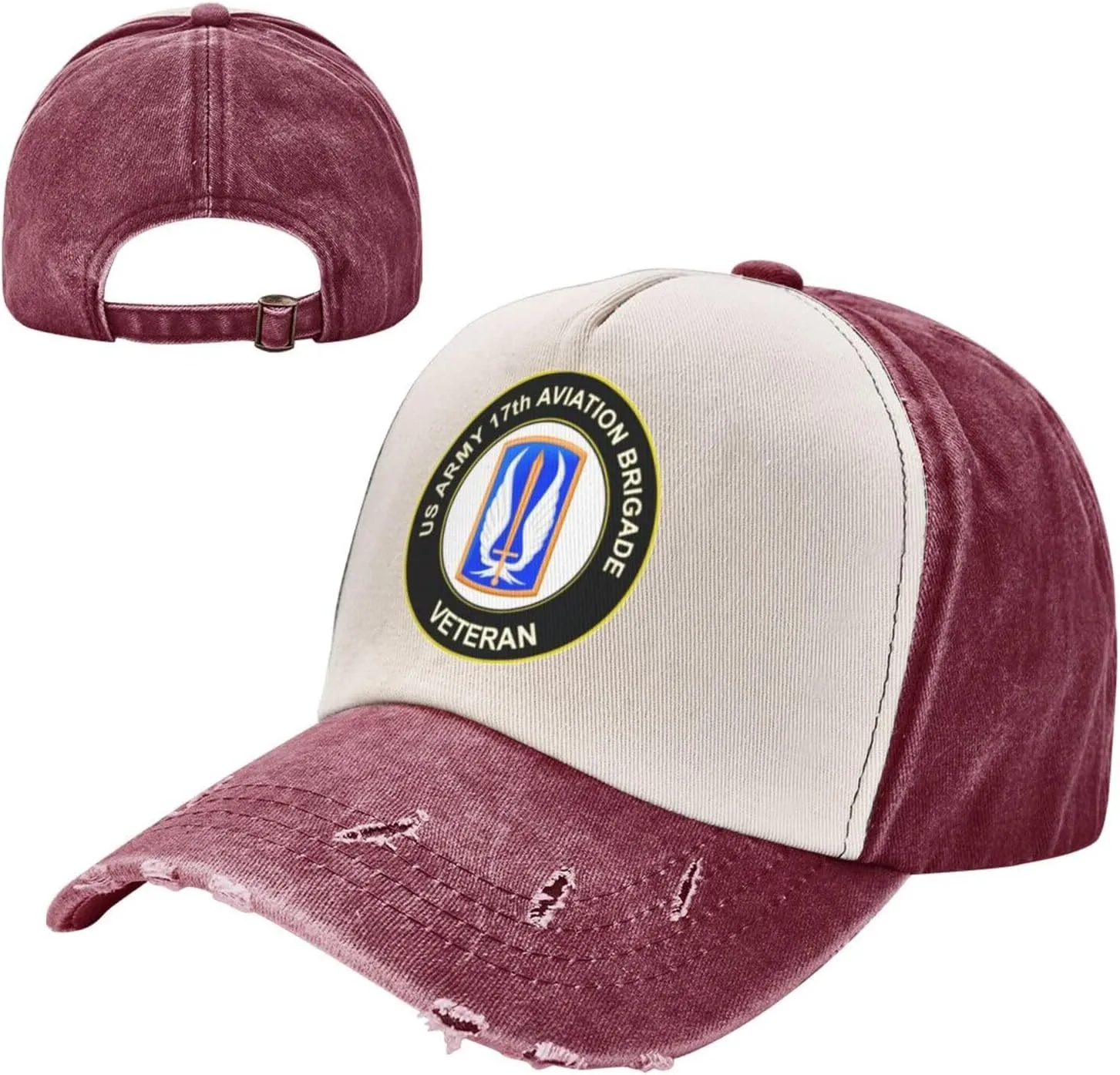 US Army 17th Aviation Brigade Veteran Vintage Washed Distressed Baseball Cap