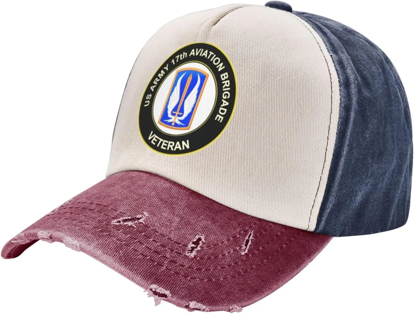 US Army 17th Aviation Brigade Veteran Vintage Washed Distressed Baseball Cap