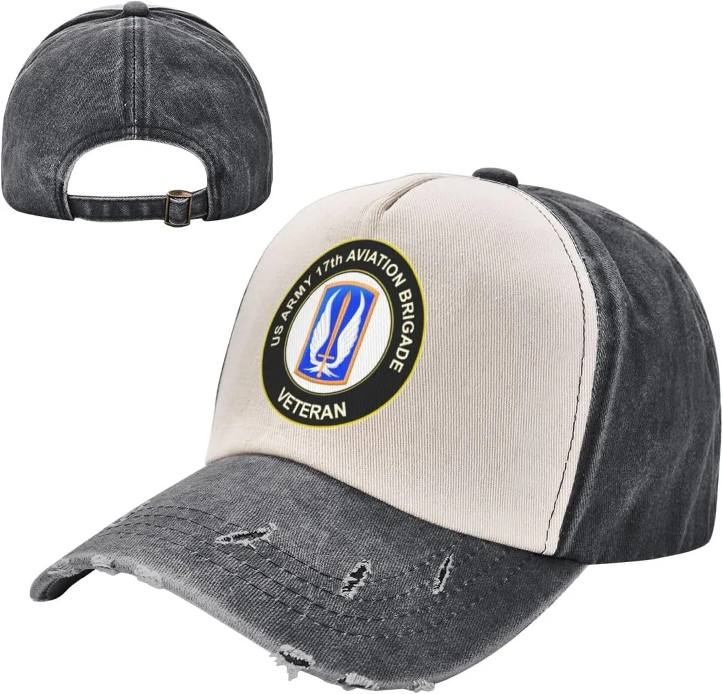 US Army 17th Aviation Brigade Veteran Vintage Washed Distressed Baseball Cap