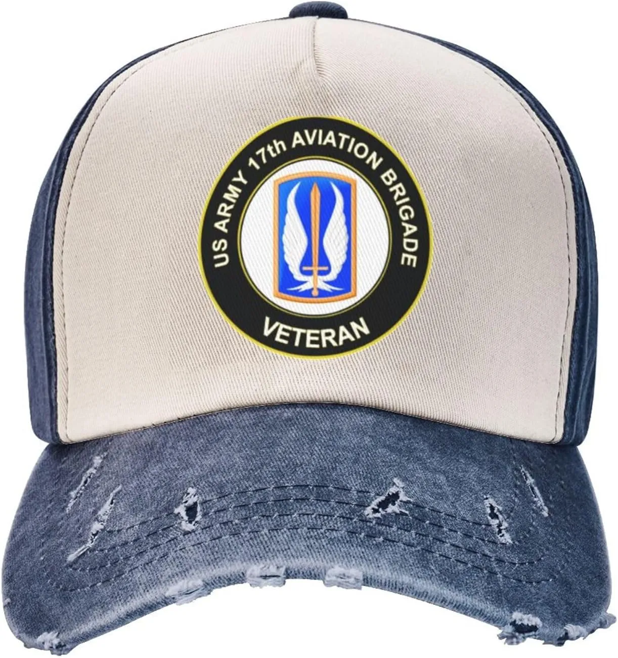 US Army 17th Aviation Brigade Veteran Vintage Washed Distressed Baseball Cap
