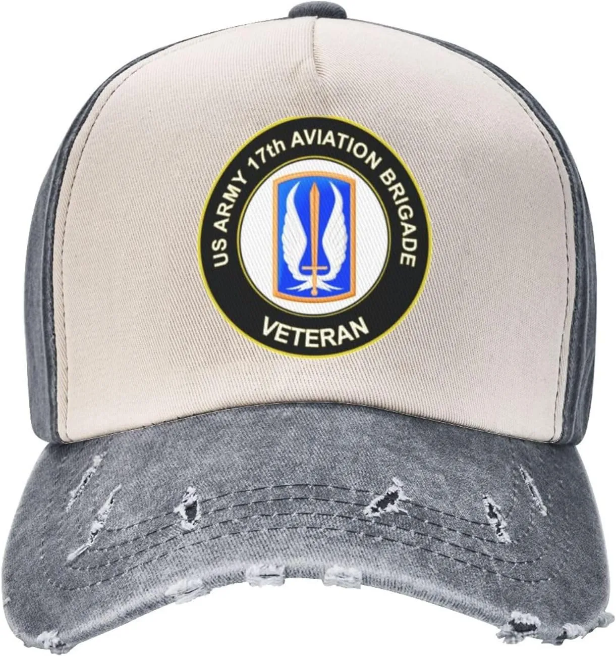 US Army 17th Aviation Brigade Veteran Vintage Washed Distressed Baseball Cap