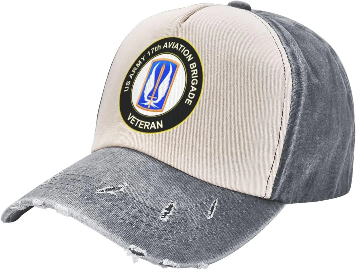 US Army 17th Aviation Brigade Veteran Vintage Washed Distressed Baseball Cap