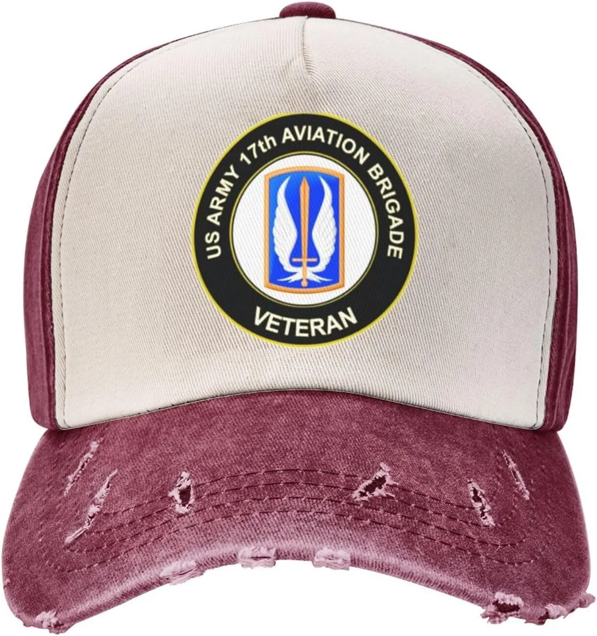 US Army 17th Aviation Brigade Veteran Vintage Washed Distressed Baseball Cap