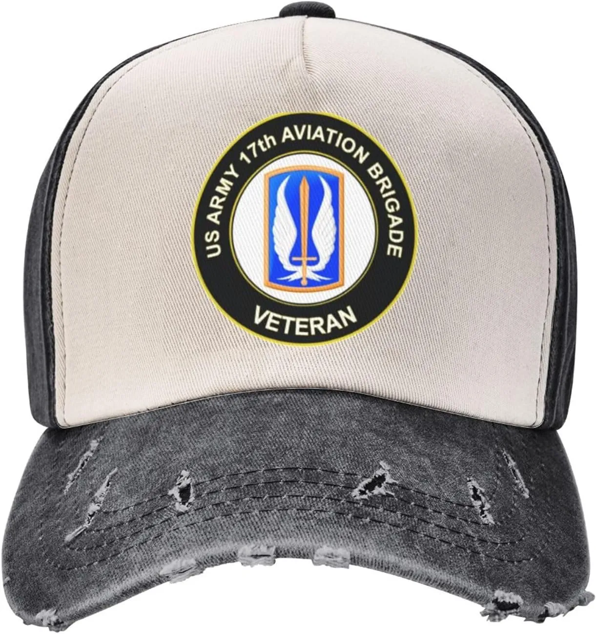 US Army 17th Aviation Brigade Veteran Vintage Washed Distressed Baseball Cap