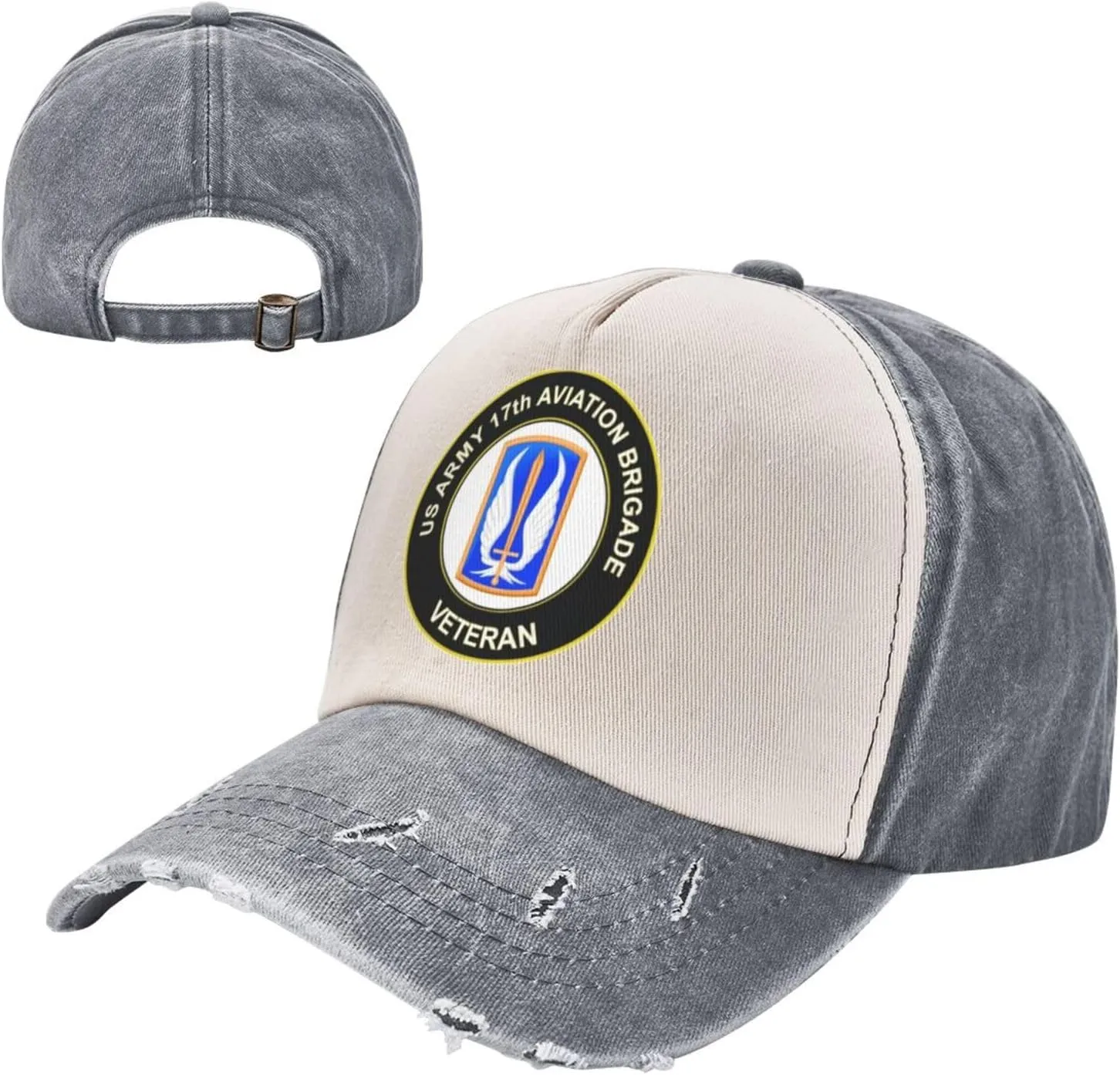 US Army 17th Aviation Brigade Veteran Vintage Washed Distressed Baseball Cap
