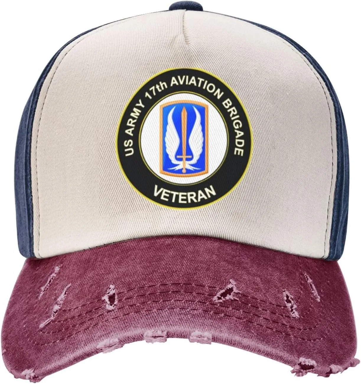 US Army 17th Aviation Brigade Veteran Vintage Washed Distressed Baseball Cap