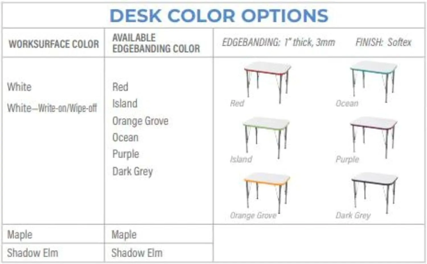 Versa Desk Adjustable Height Kids Table, Large Rectangular Child Desk for School Classroom, Tall Size (White/Red, 21-30" H)