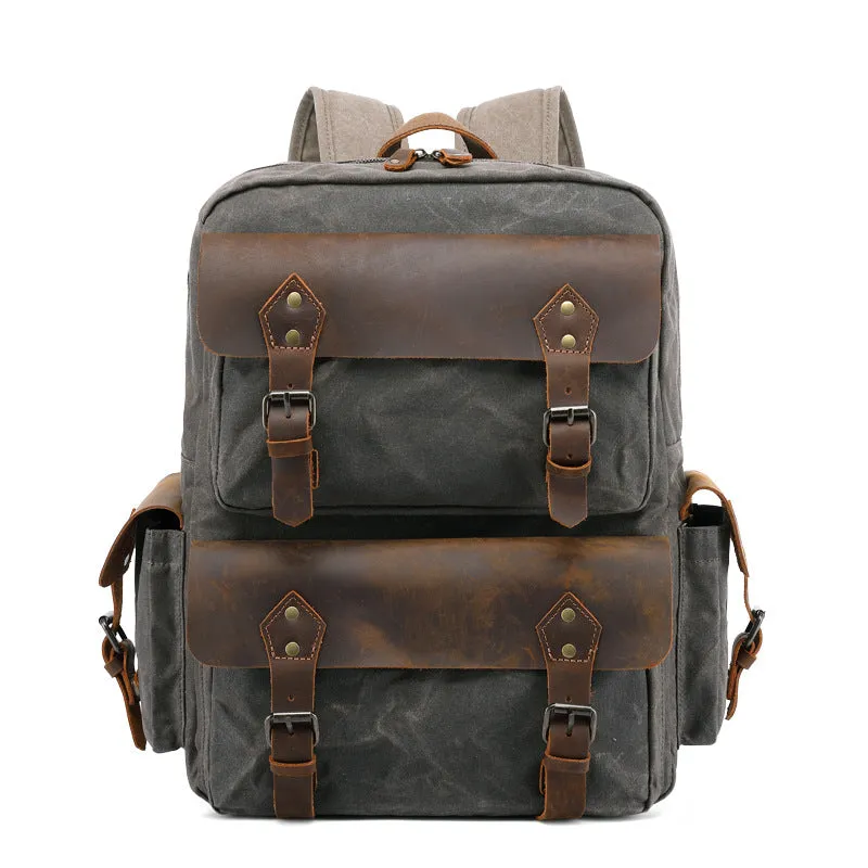 Vintage Canvas Laptop Backpack for Travel & Hiking