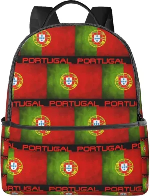 Vintage Portugal Portuguese Flag Casual Backpack Travel Backpacks Outdoor Sports Rucksack Lightweight Daypack Fashion Carry-on Bag for Weekender Traveling
