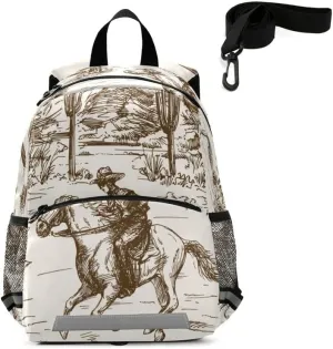 Vintage West Cowboy Toddler Backpack - Lightweight & Secure