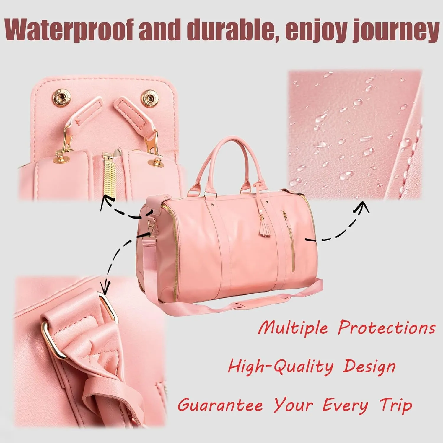 Viralhuntz Travel Bag, Viral Huntz Foldable Travel Bag with Waterproof Shoe Bag, Viralhuntz Foldable Garment Travel Bag Waterproof (Beige (Roller Edition))