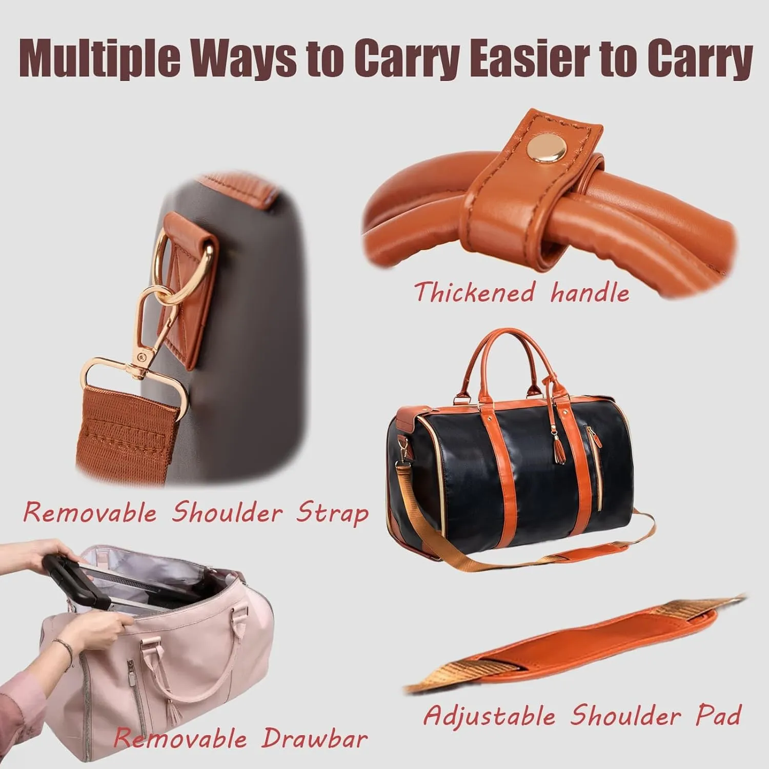 Viralhuntz Travel Bag, Viral Huntz Foldable Travel Bag with Waterproof Shoe Bag, Viralhuntz Foldable Garment Travel Bag Waterproof (Beige (Roller Edition))